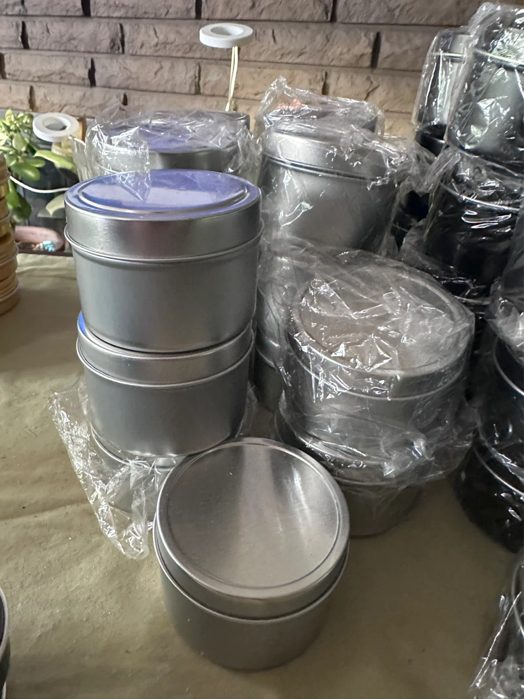 Lot of Metal Tins with Lids - photo 3