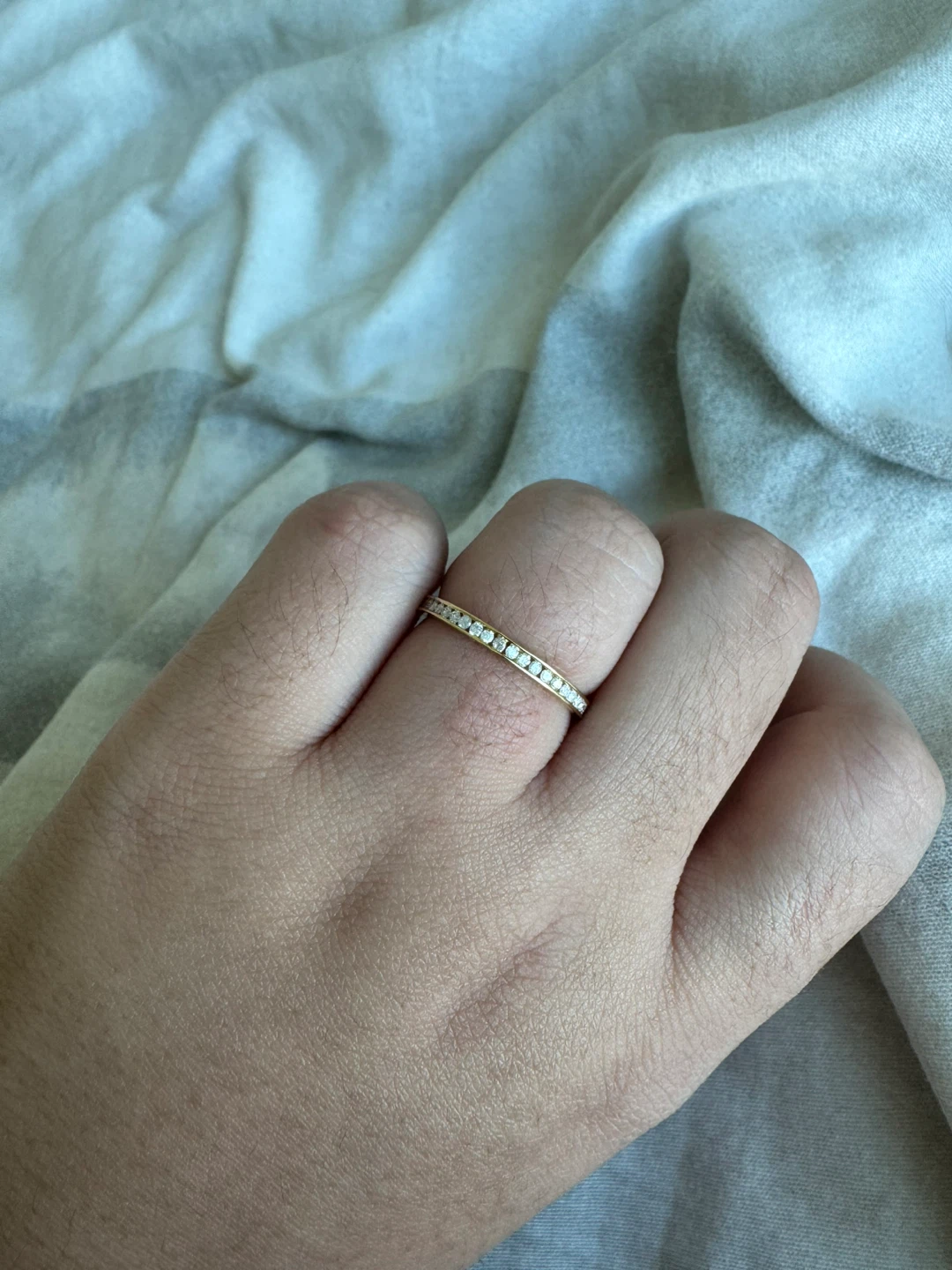K18 Gold Natural Diamond Half Eternity Ring