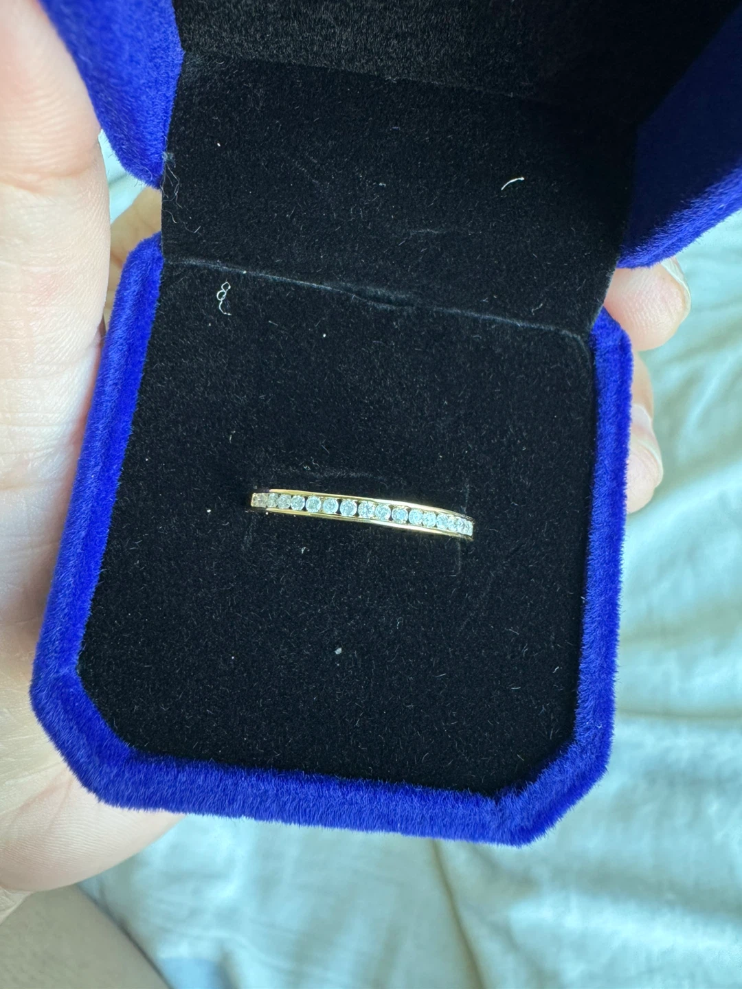 K18 Gold Natural Diamond Half Eternity Ring - photo 2