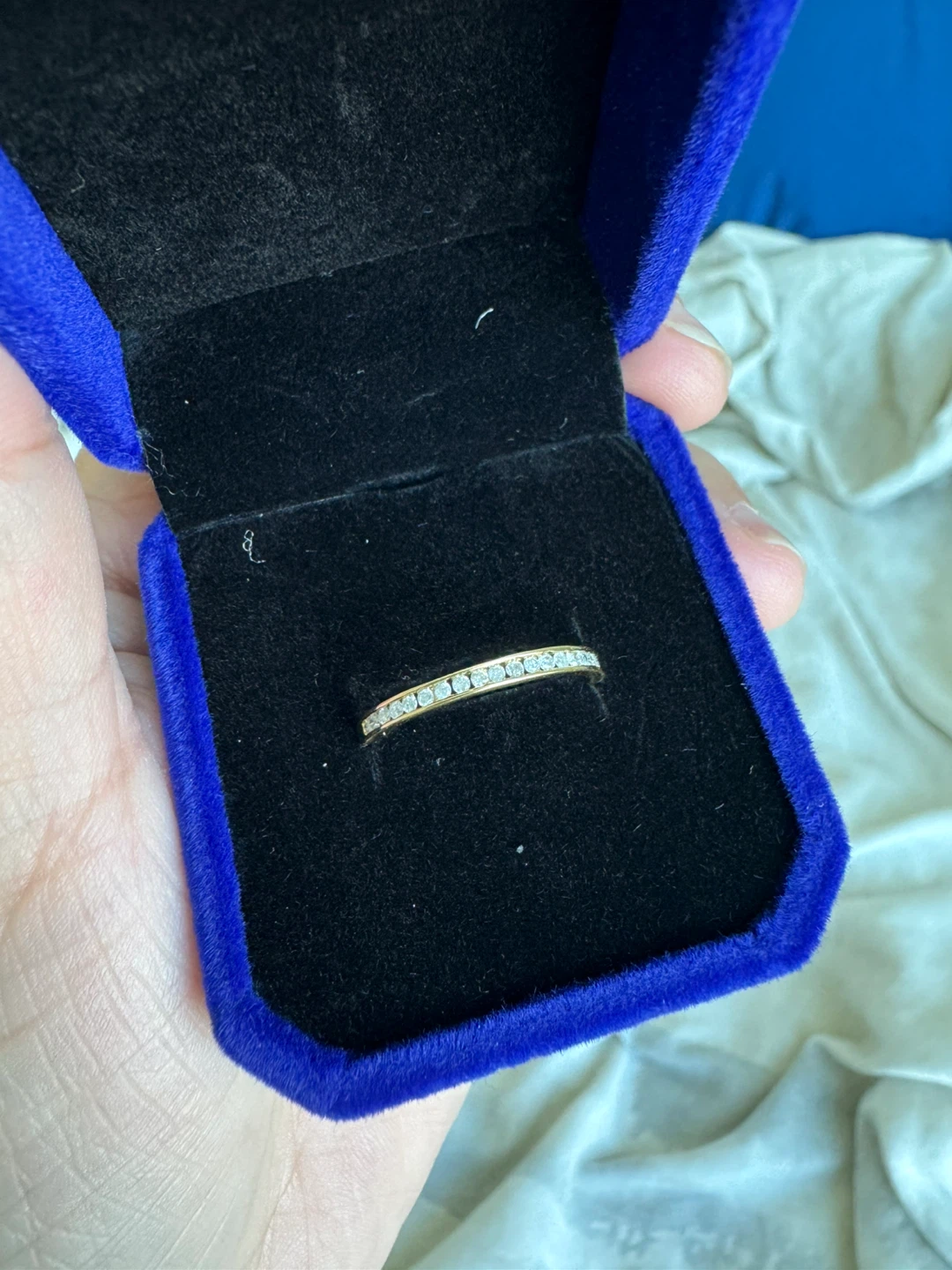 K18 Gold Natural Diamond Half Eternity Ring - photo 4