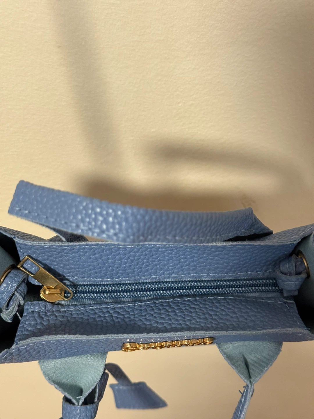 Sengumuo Blue Faux Leather Mini Tote Bag - photo 4