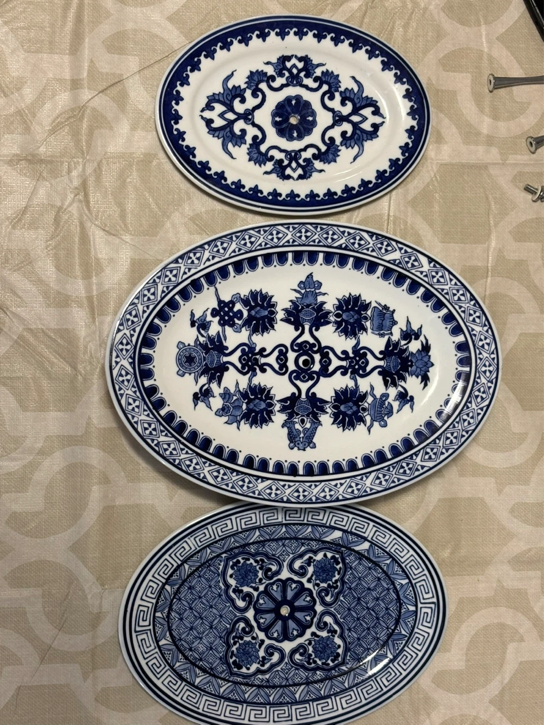 Chinese Ceramic Tray Blue and White Porcelain Fruit Bowls - photo 3