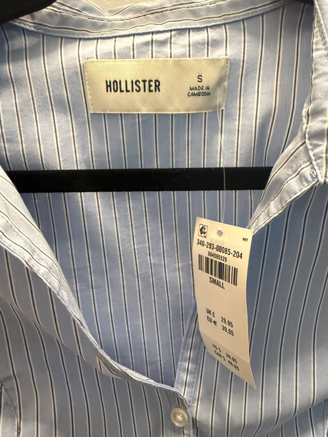 Hollister Blue Stripe Stretch Poplin Button-Up (New with tag) - photo 3