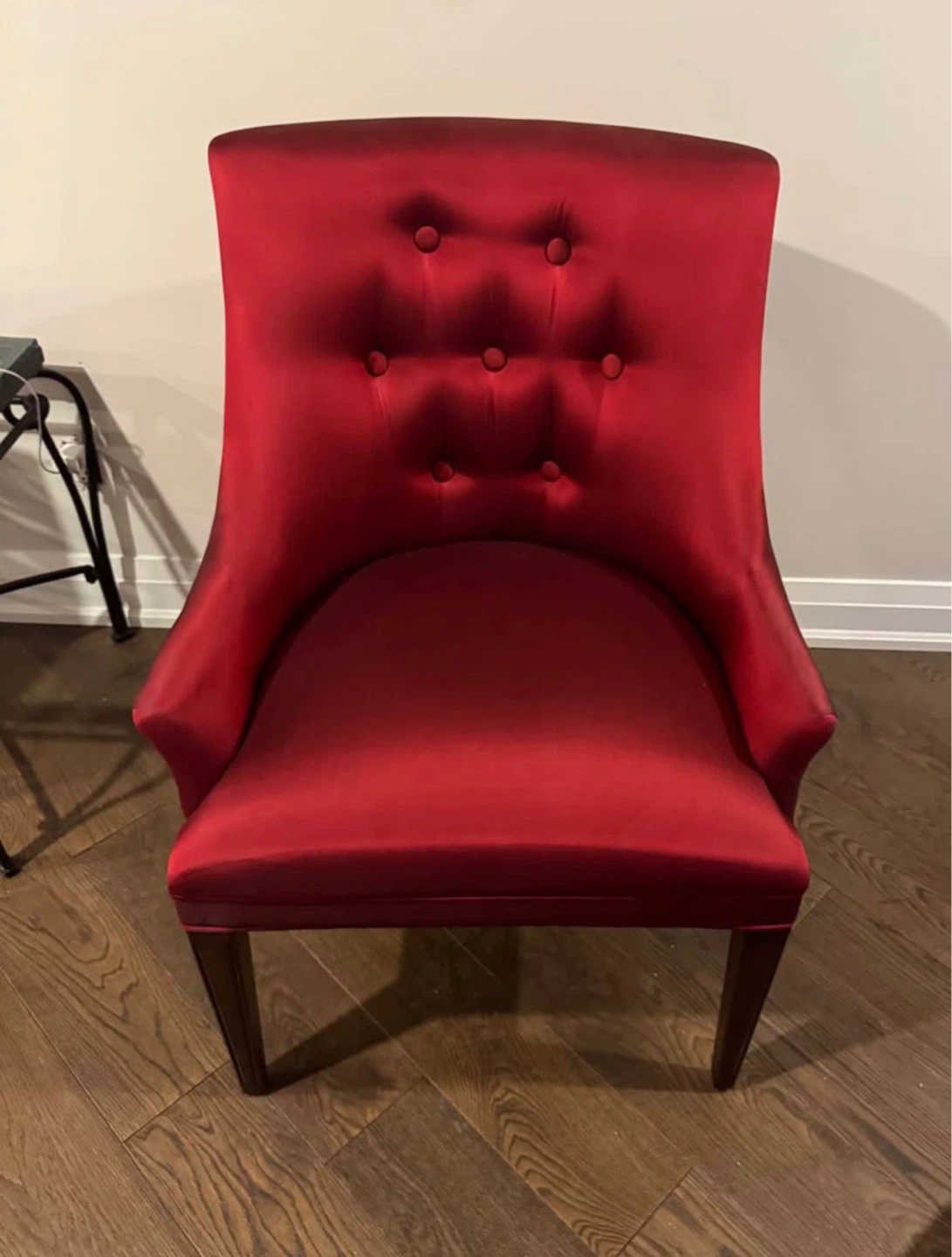 Red Tufted Accent Chair