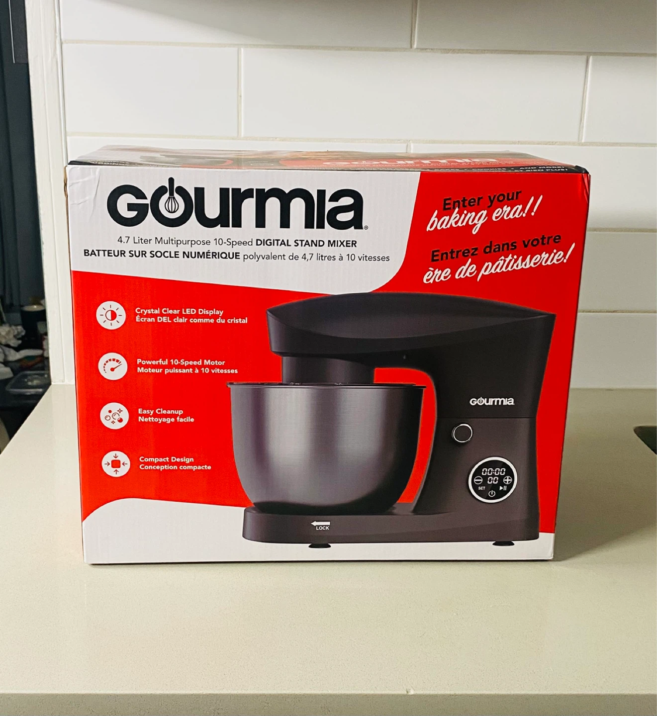 Brand New Gourmia 4.7 Liter Digital Stand Mixer 10-Speed
