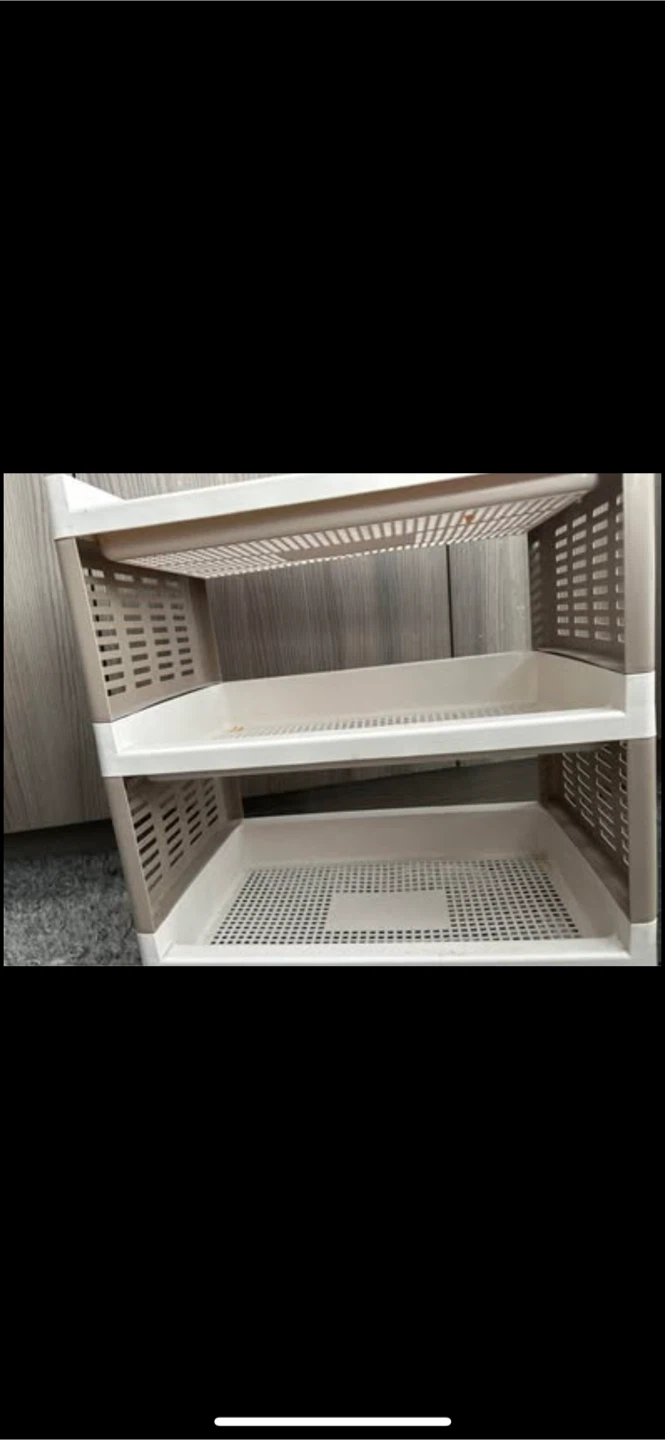 3-Tier Rolling Storage Cart - Beige - photo 3