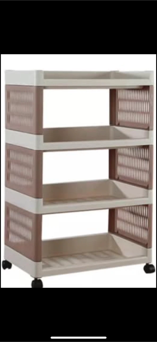 3-Tier Rolling Storage Cart - Beige