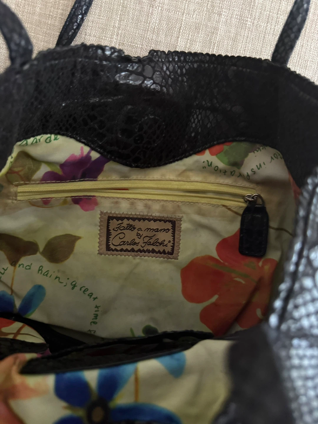 Carlos Falchi Black Snakeskin Tote Bag - photo 5