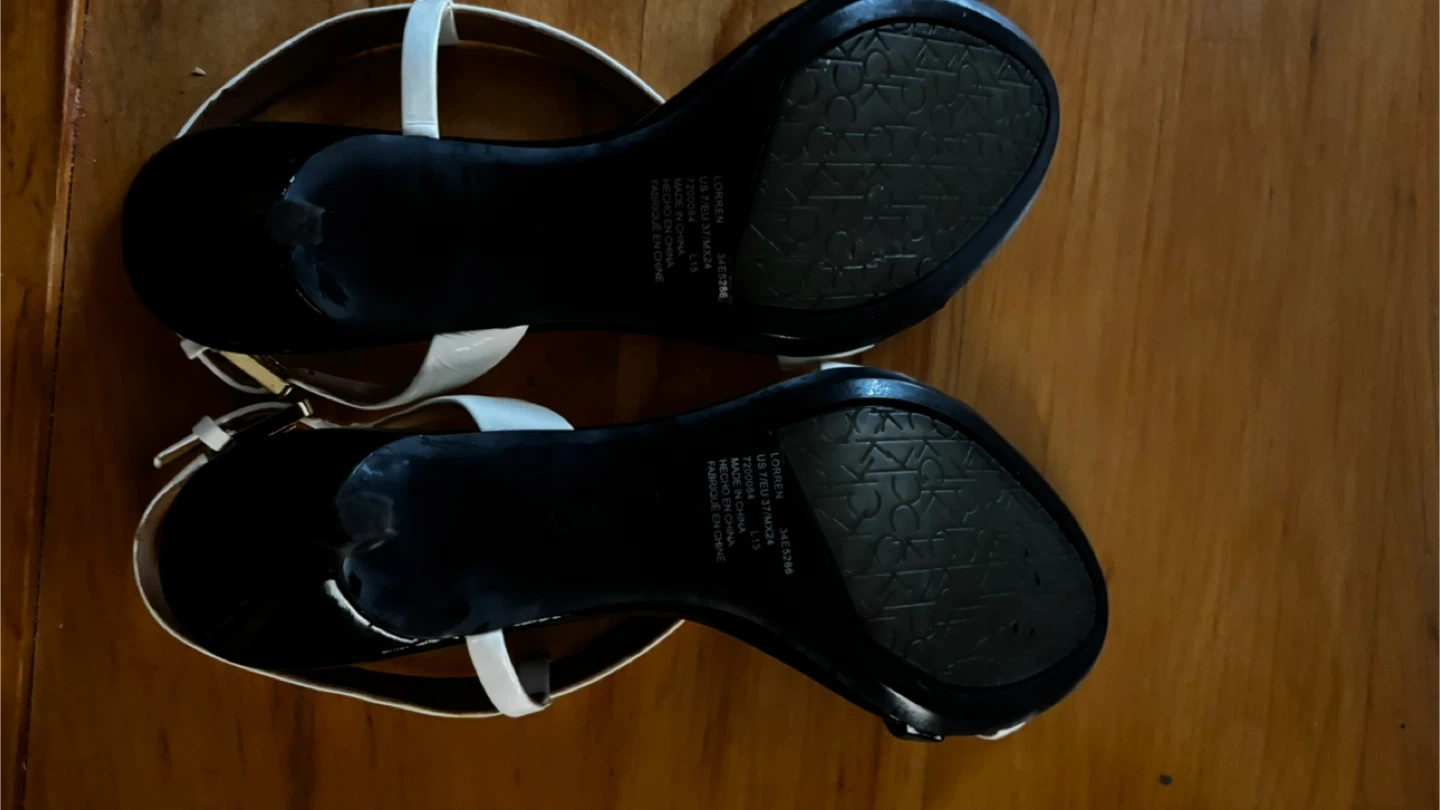 Calvin Klein Women's Strappy Heels - Black and White - photo 4