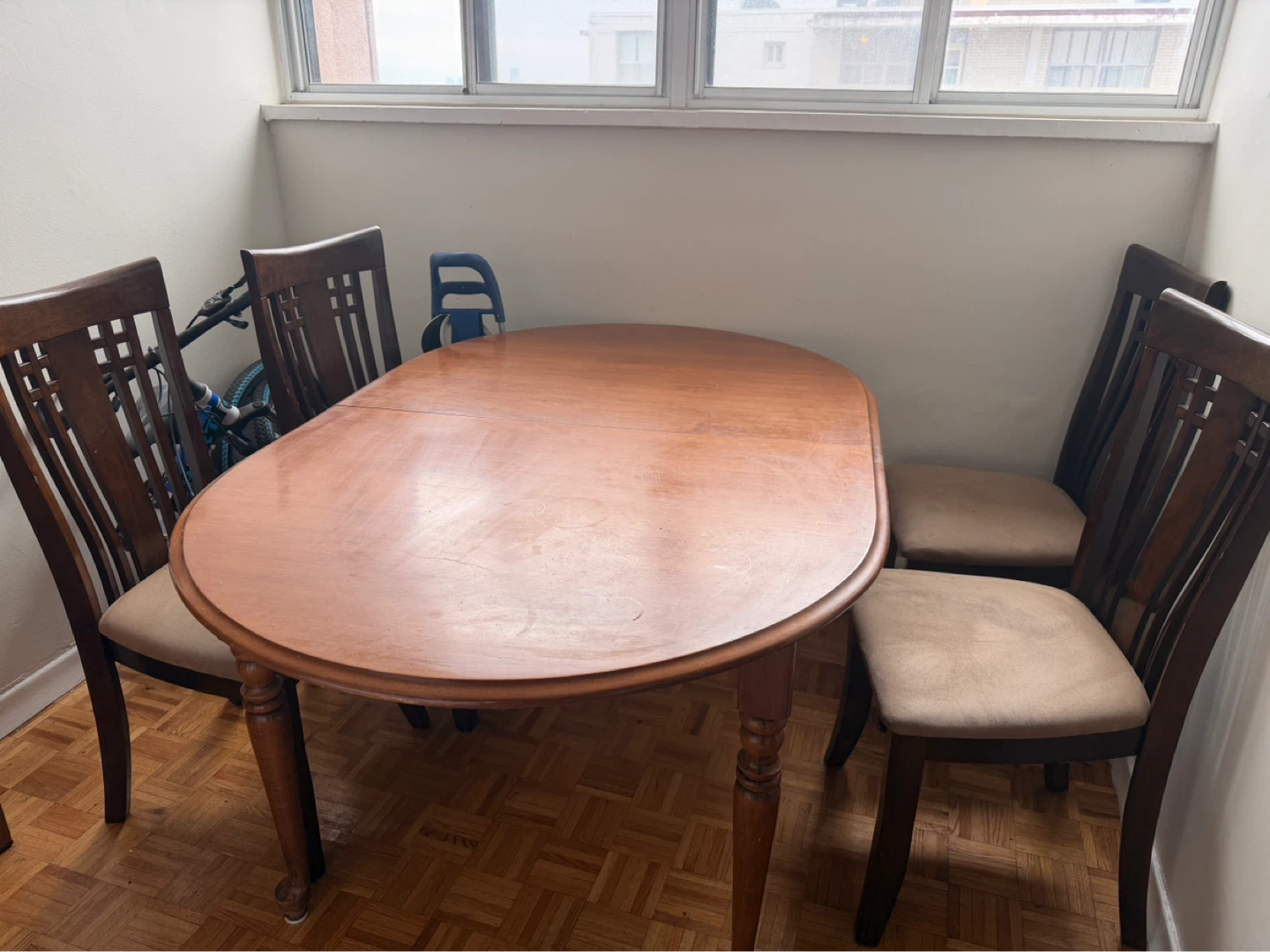Wooden Dining Table with 4 Chairs