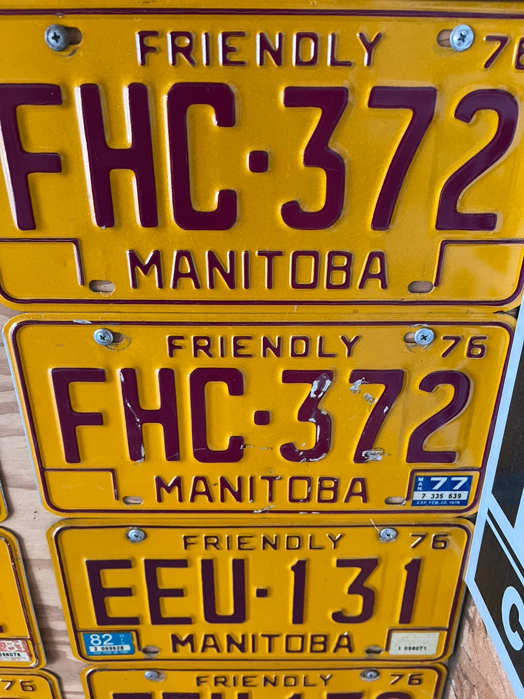 2 Vintage Matching 1976 Manitoba License Plates