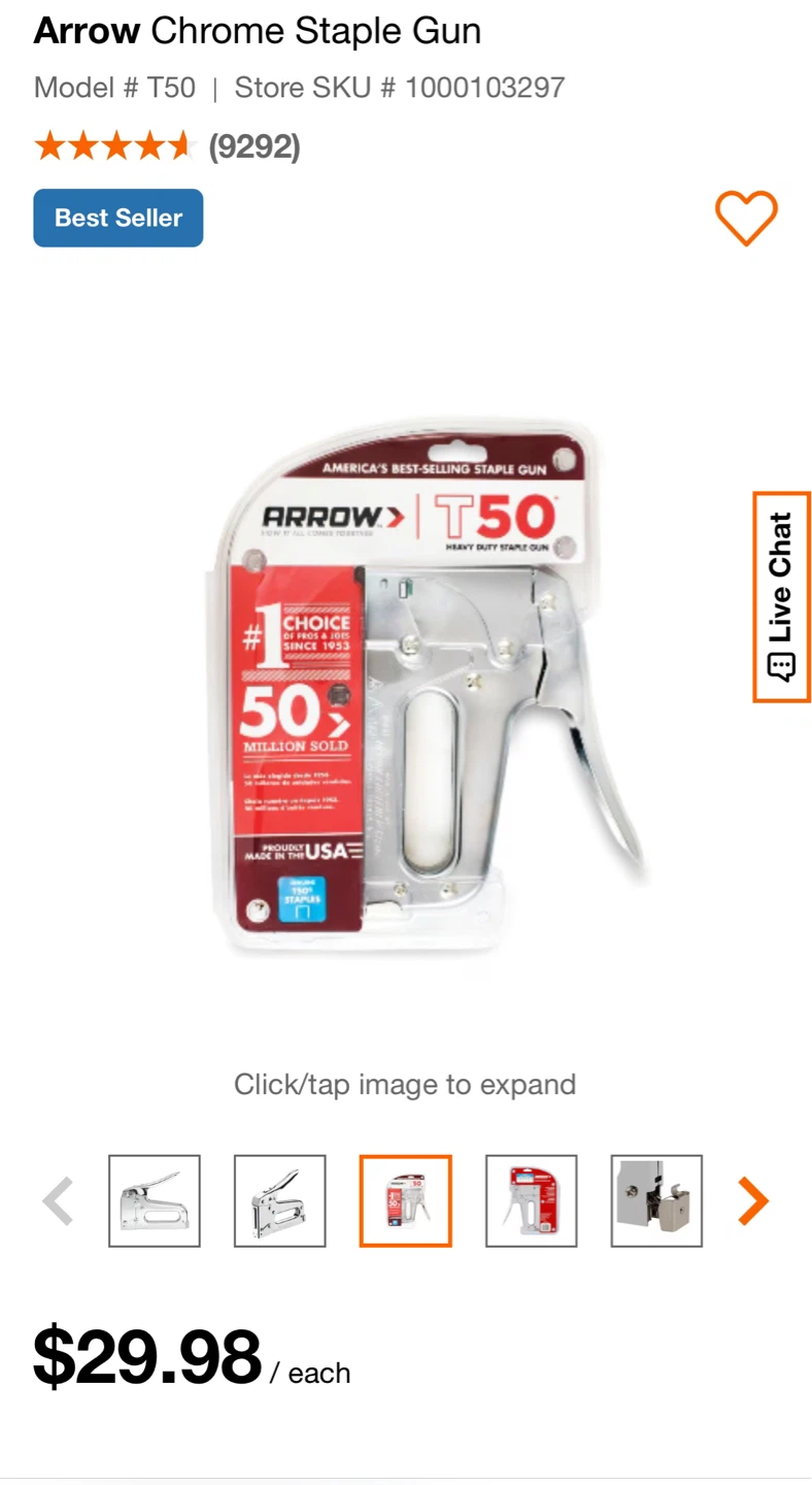Arrow T50 Chrome Staple Gun - photo 3