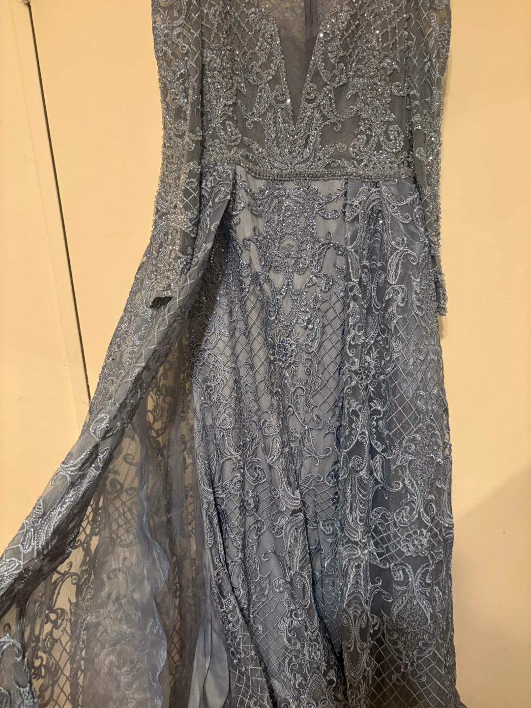 Grey Embellished Formal Dress - photo 3