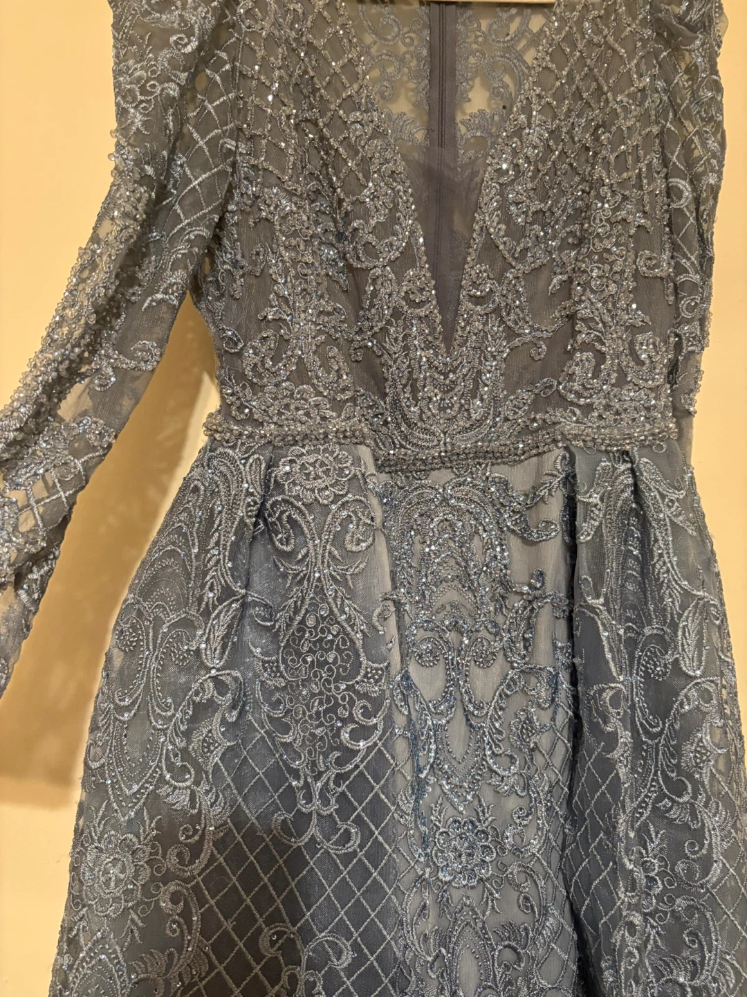 Grey Embellished Formal Dress - photo 5