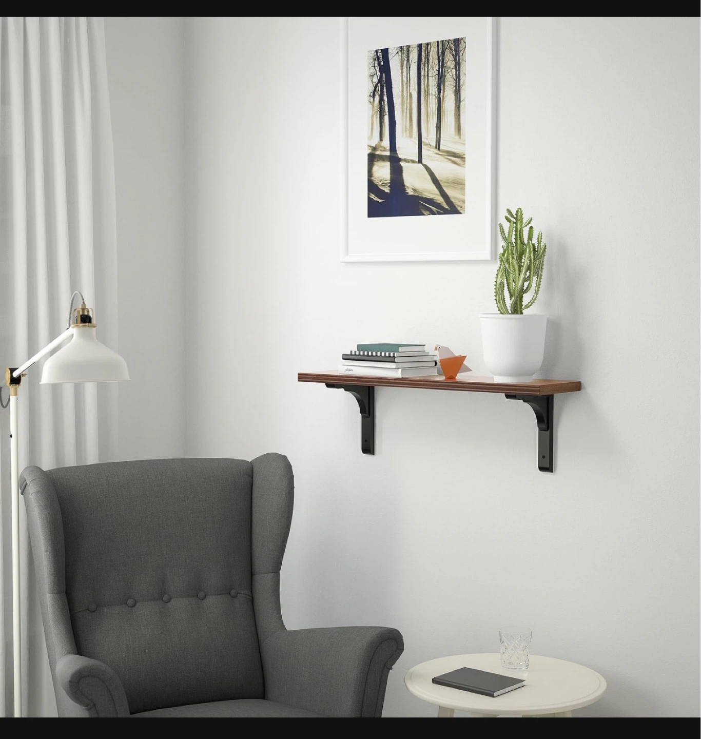 Wooden Shelf with Brackets