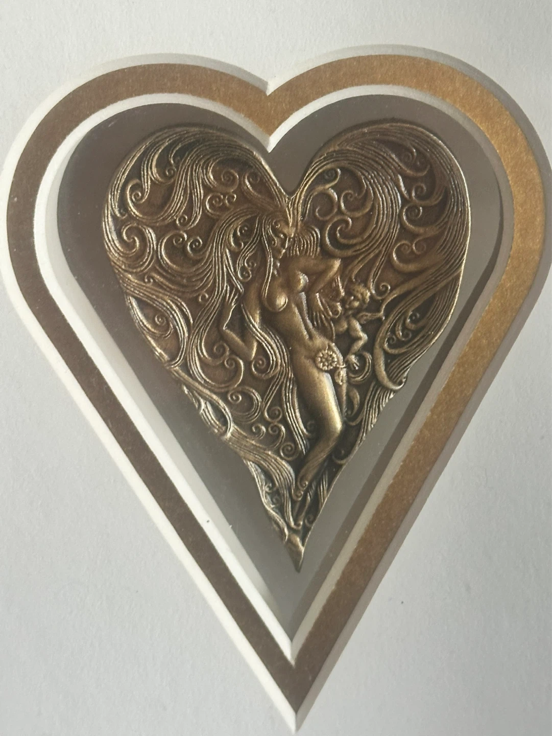 Erte Double Sided Bronze Heart Medallion Limited Edition 2500 - photo 2
