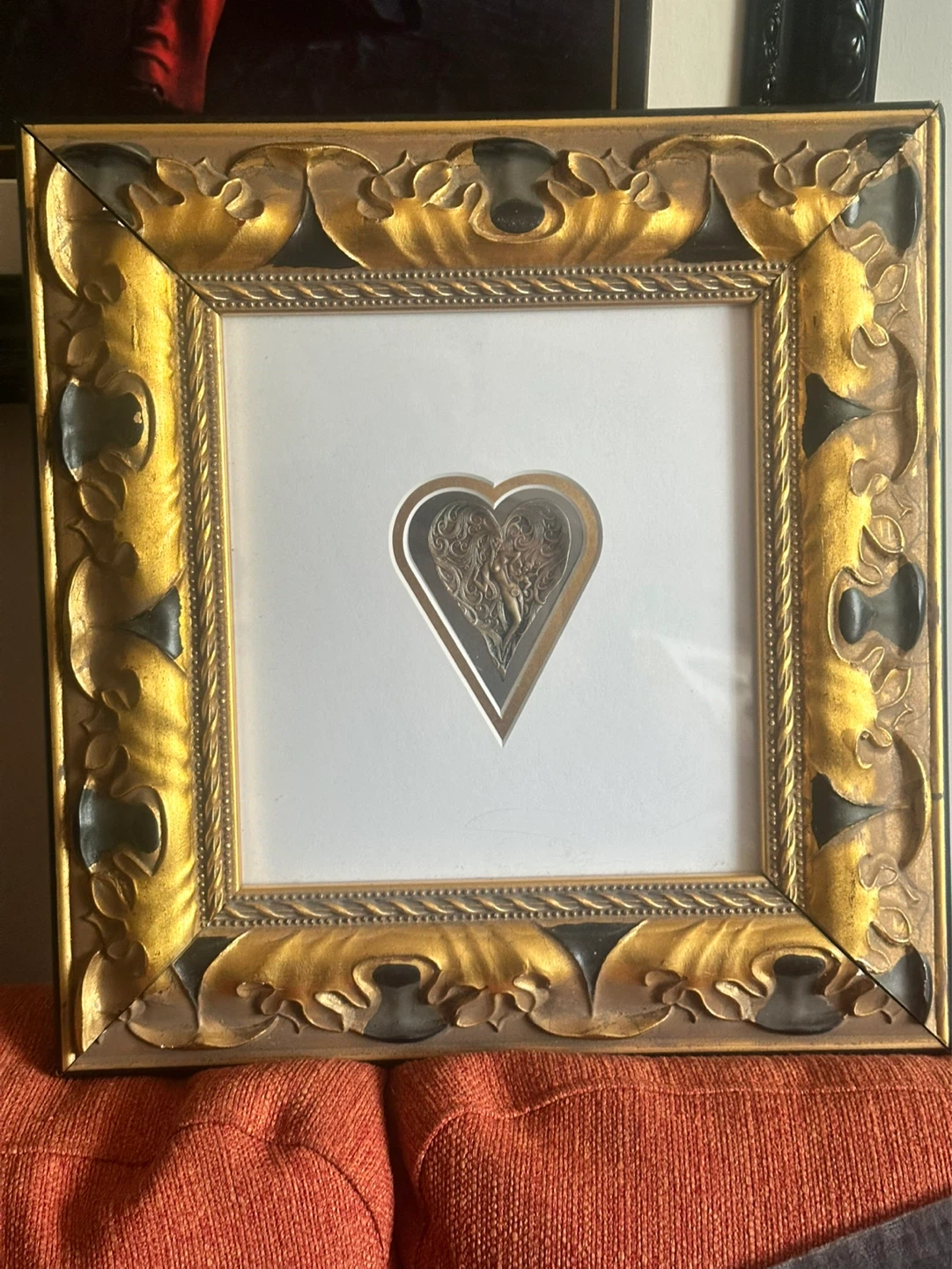 Erte Double Sided Bronze Heart Medallion Limited Edition 2500