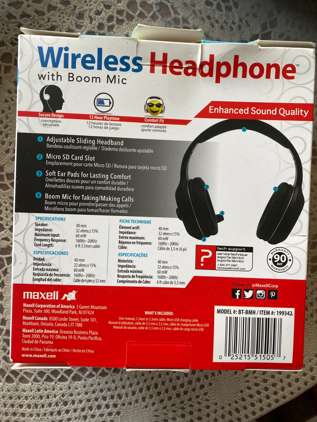 Maxell Wireless Headphones with Boom Mic - photo 2