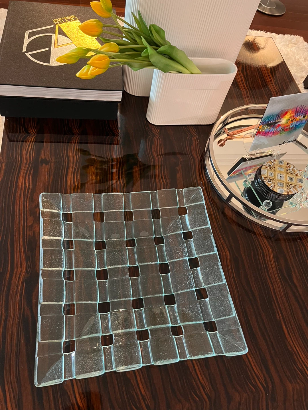 Glass Woven Square Dish