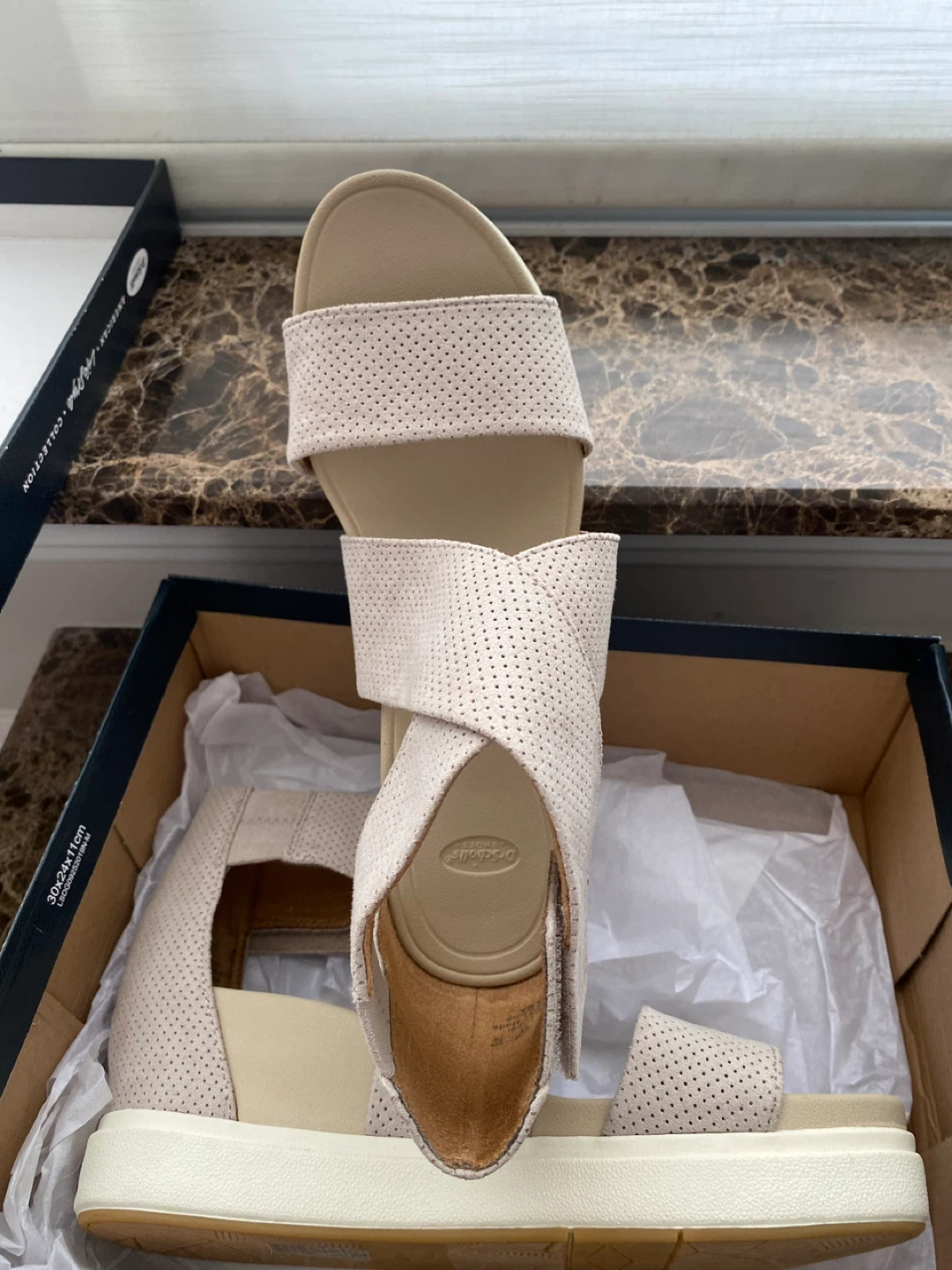 Dr. Scholl's Sheena Wedge Sandals - Oyster, Size 9M - photo 2