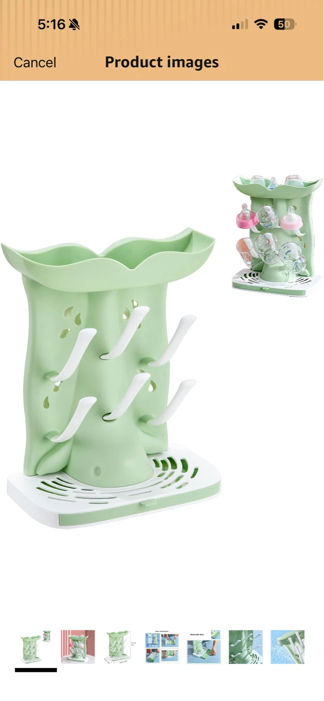 PandaEar Baby Bottle Drying Rack Green