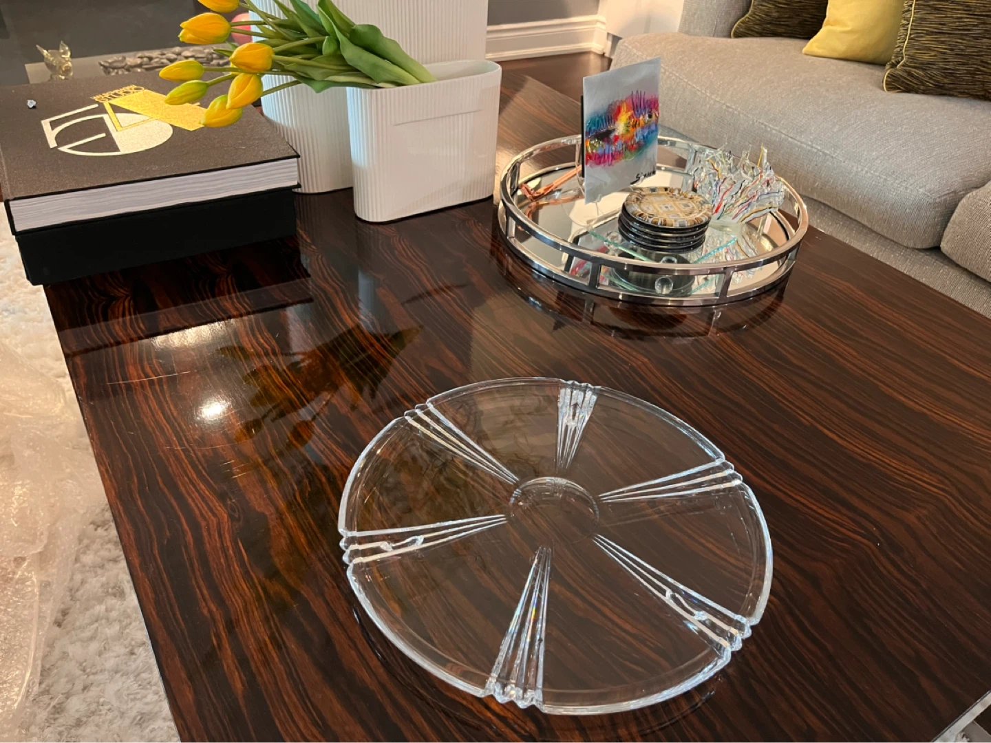 Clear Glass Divided Serving Platter - photo 3