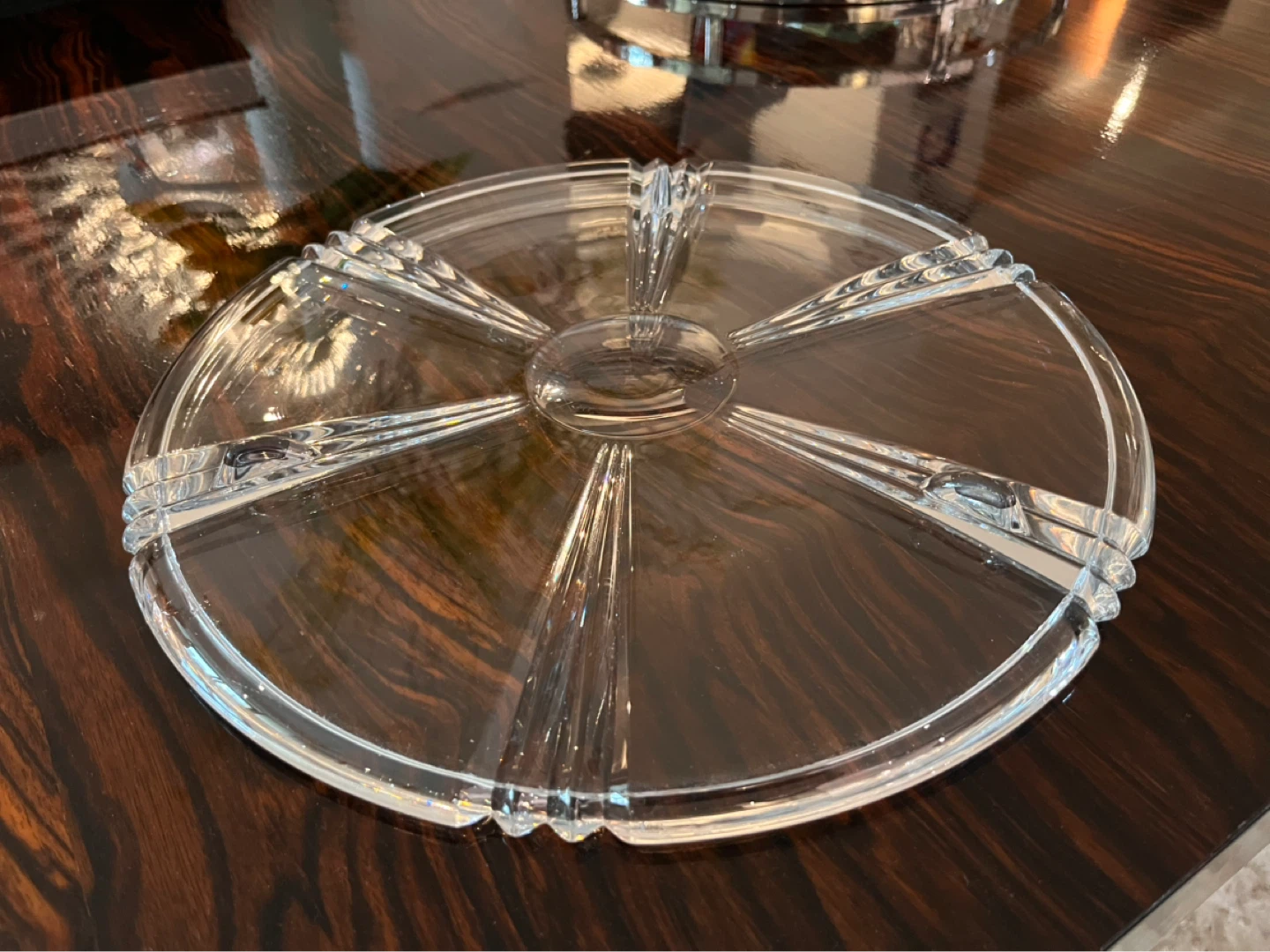 Clear Glass Divided Serving Platter