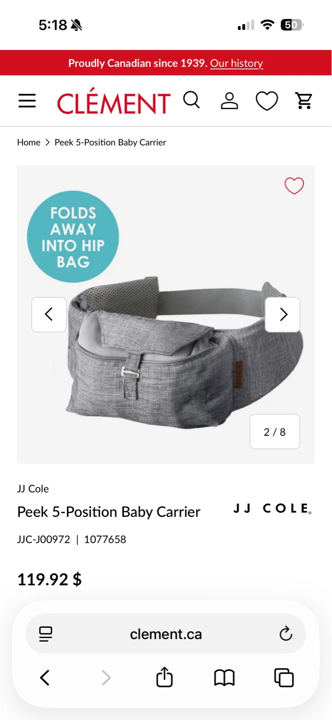 JJ Cole Peek 5-Position Baby Carrier - photo 2