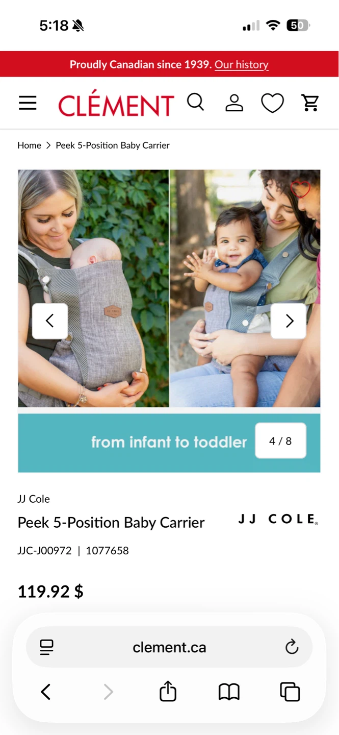 JJ Cole Peek 5-Position Baby Carrier - photo 4