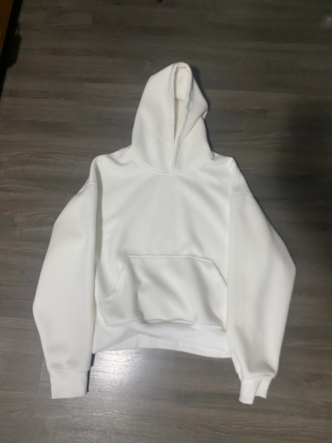 boxy blank white hoodie