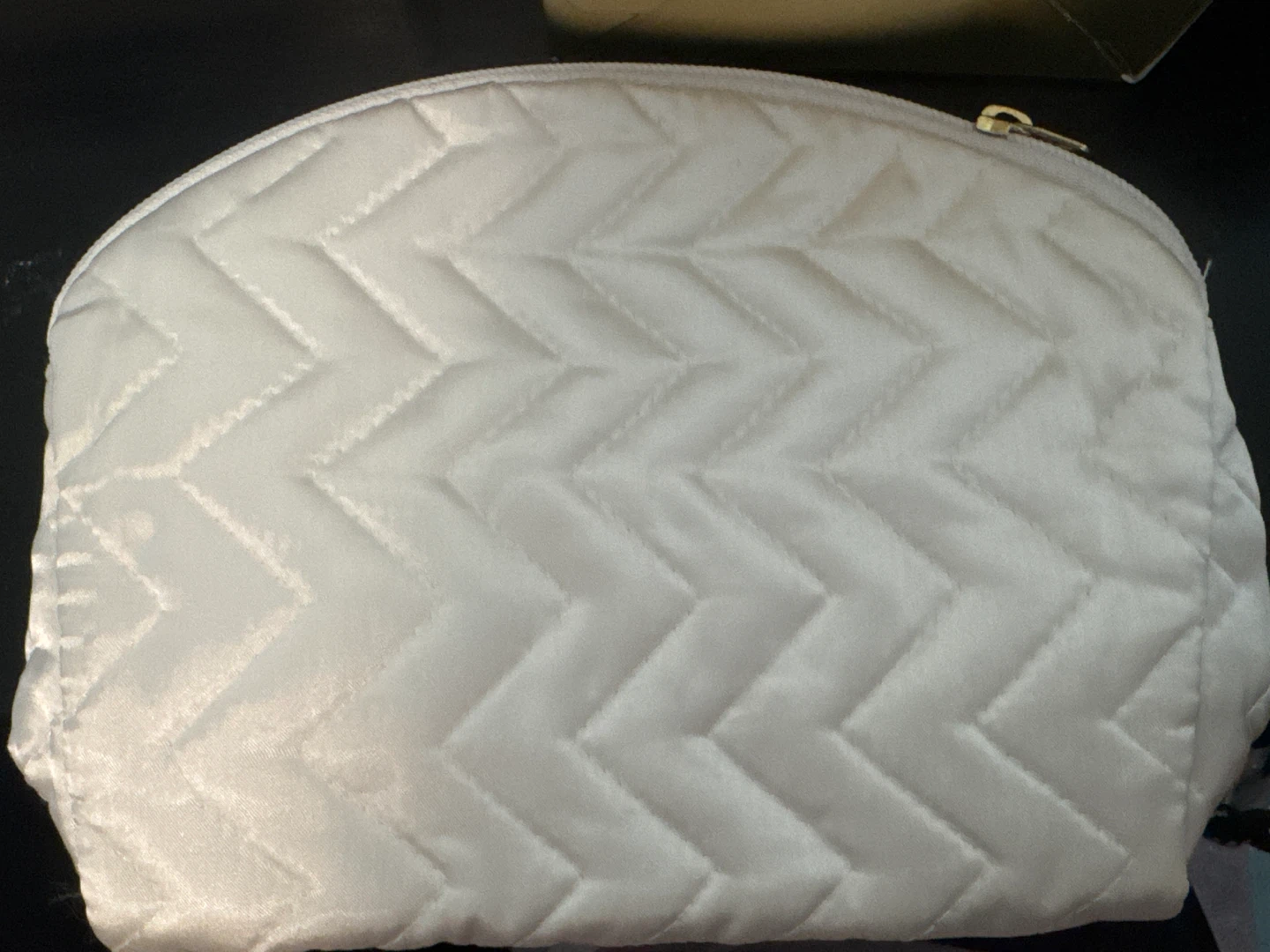 White Quilted Cosmetic Bag