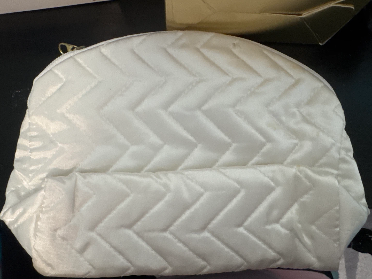 White Quilted Cosmetic Bag - photo 2