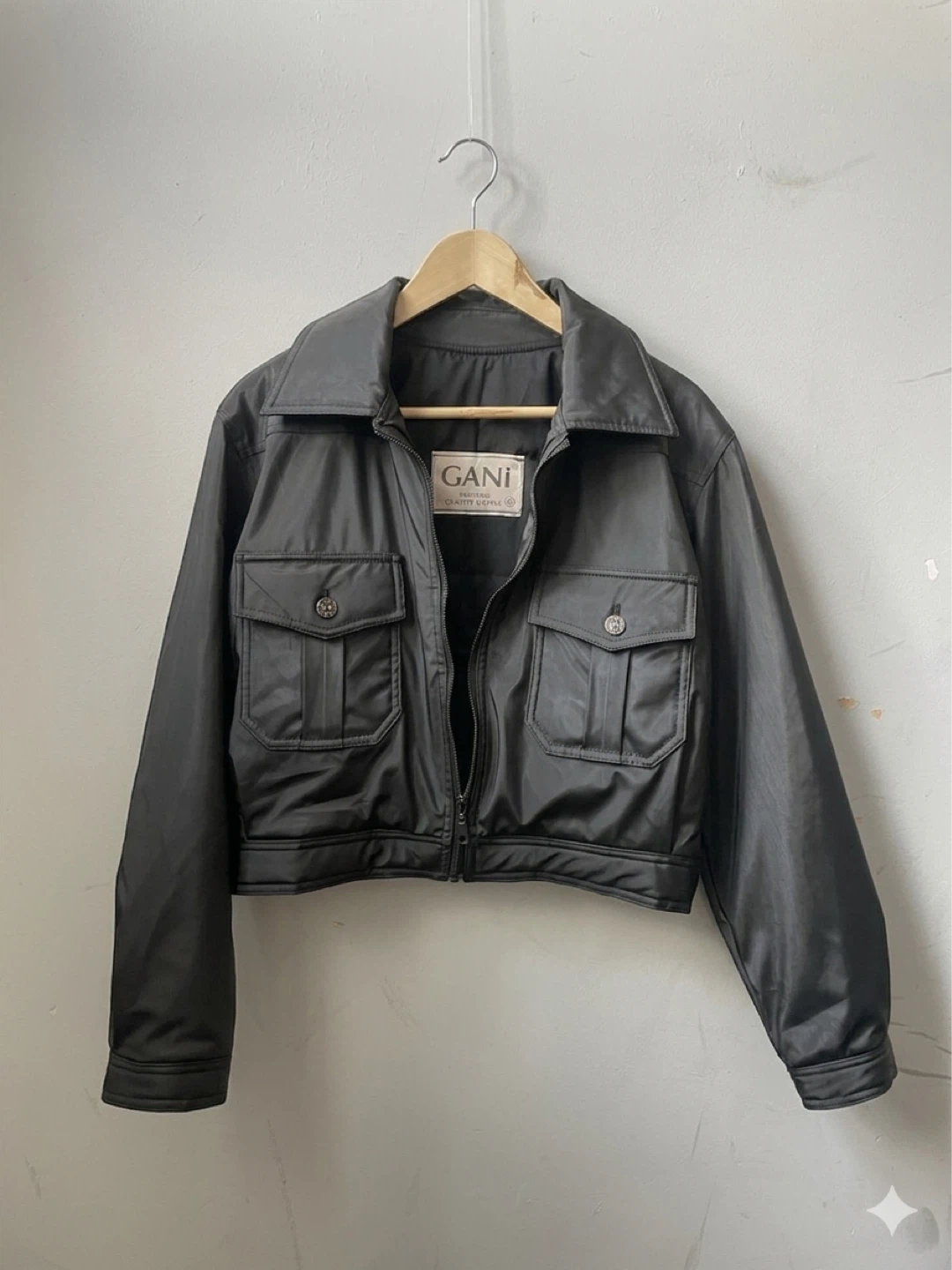 GANI Black Bomber Jacket - size 2