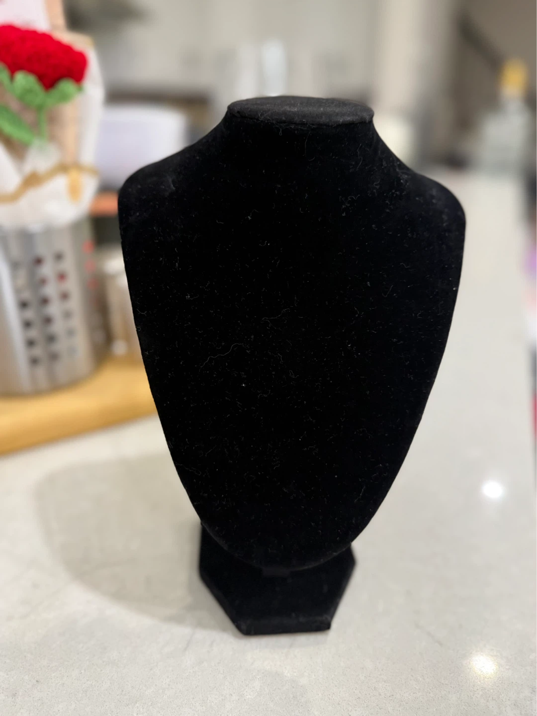 Black Velvet Bust Necklace Display Stand