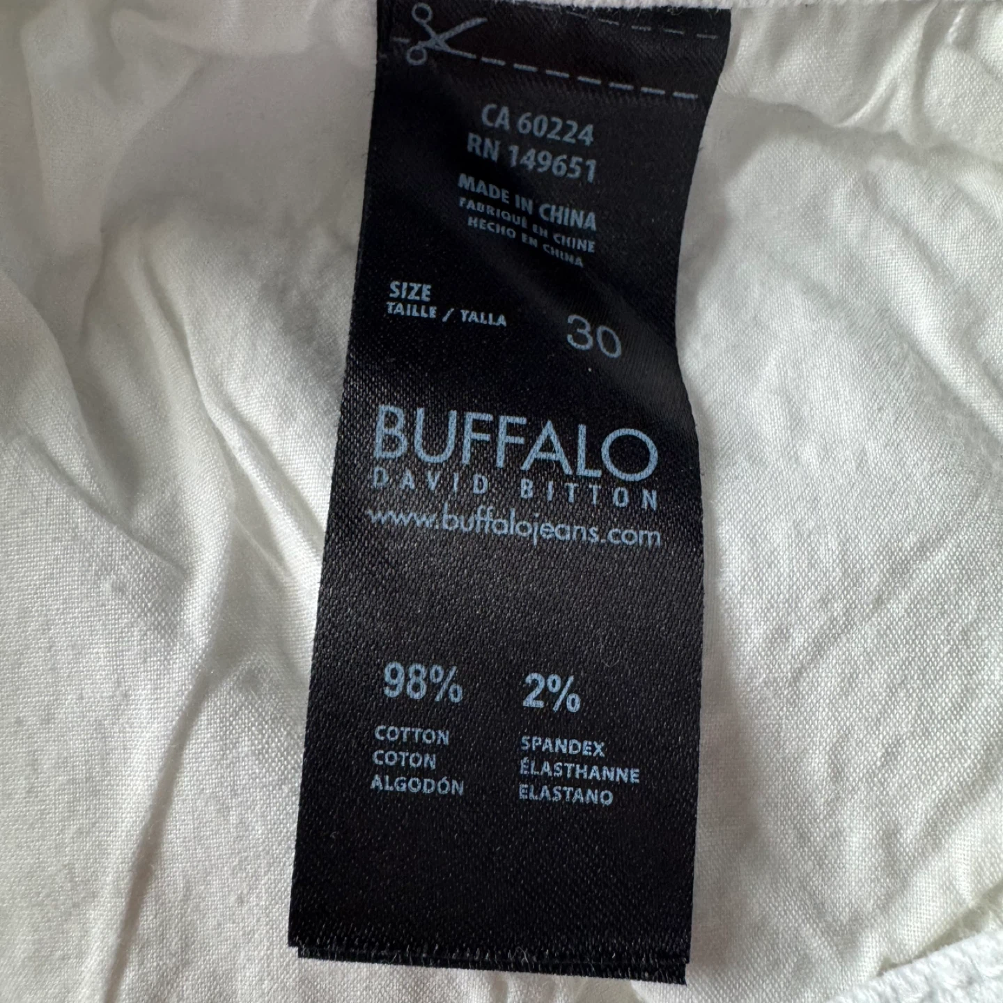 Buffalo David Bitton White Denim Shorts - Size 30 - photo 4