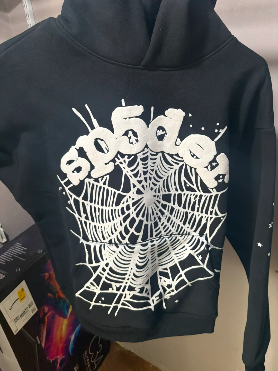 Sp5der OG Web Black Hoodie Size Small