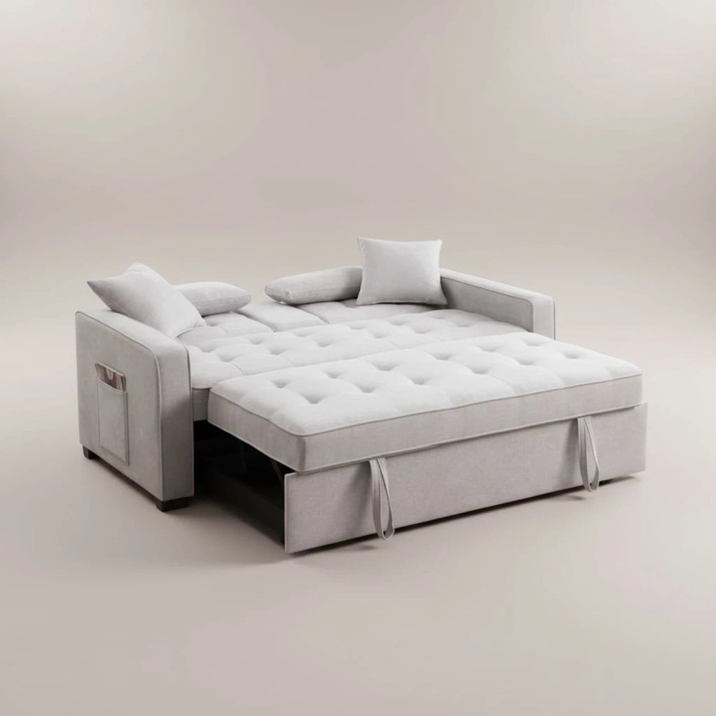 Navy Blue loveseat Bed with usb ports cup holders
