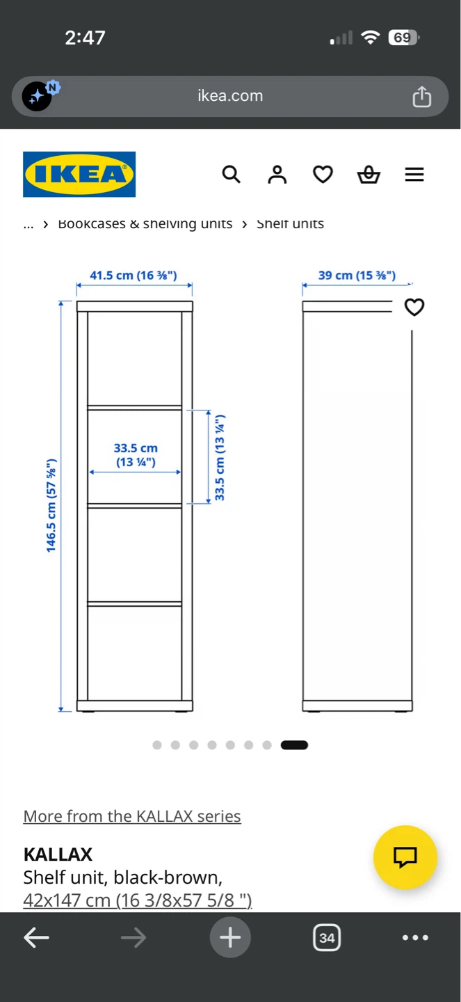IKEA KALLAX Shelf Unit - Black-Brown - photo 4