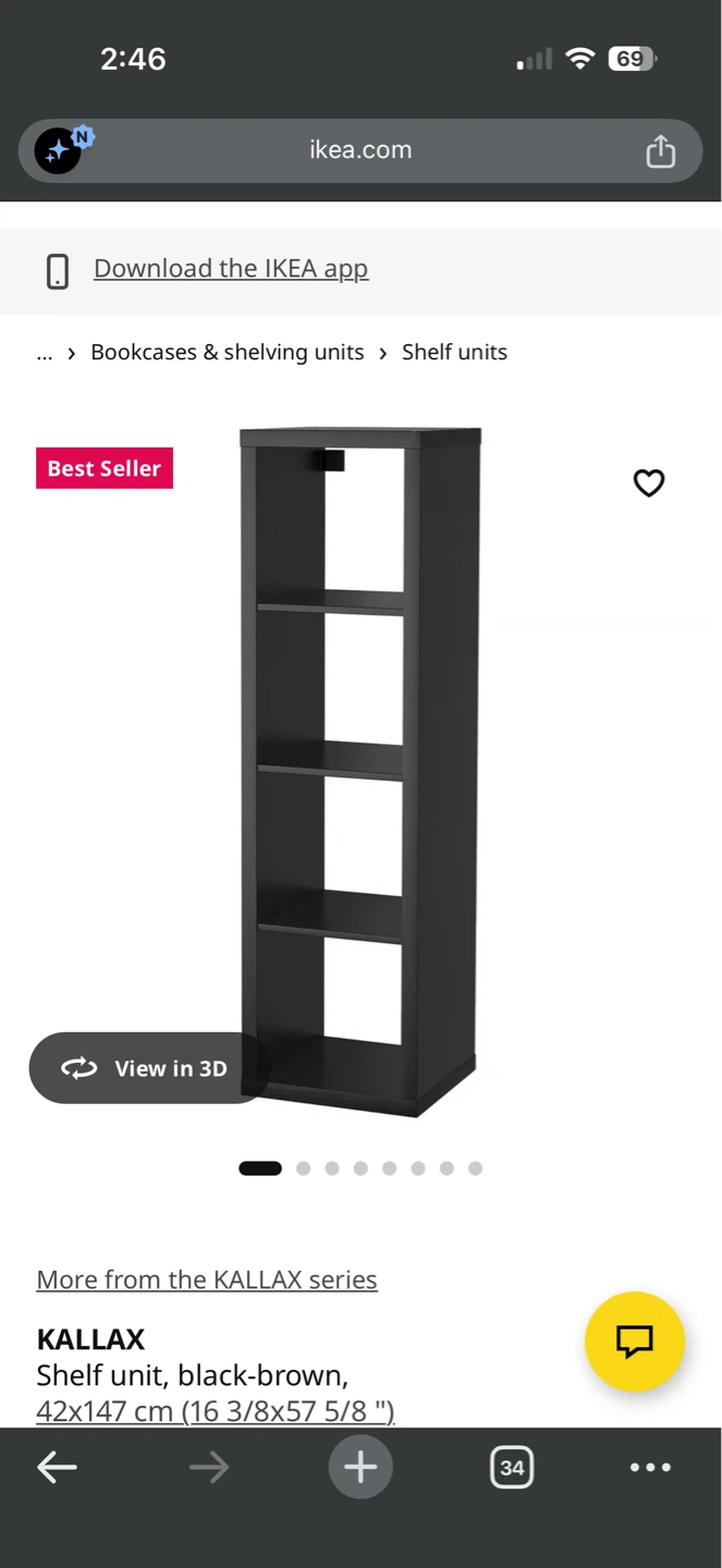 IKEA KALLAX Shelf Unit - Black-Brown - photo 3
