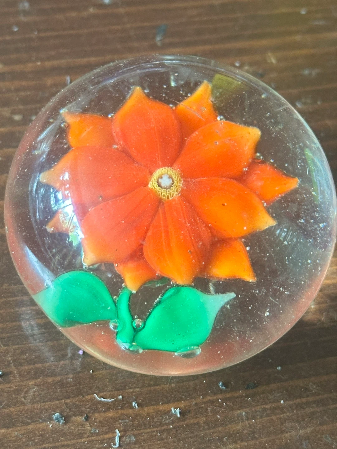Milifiori Glass Flower Paperweight