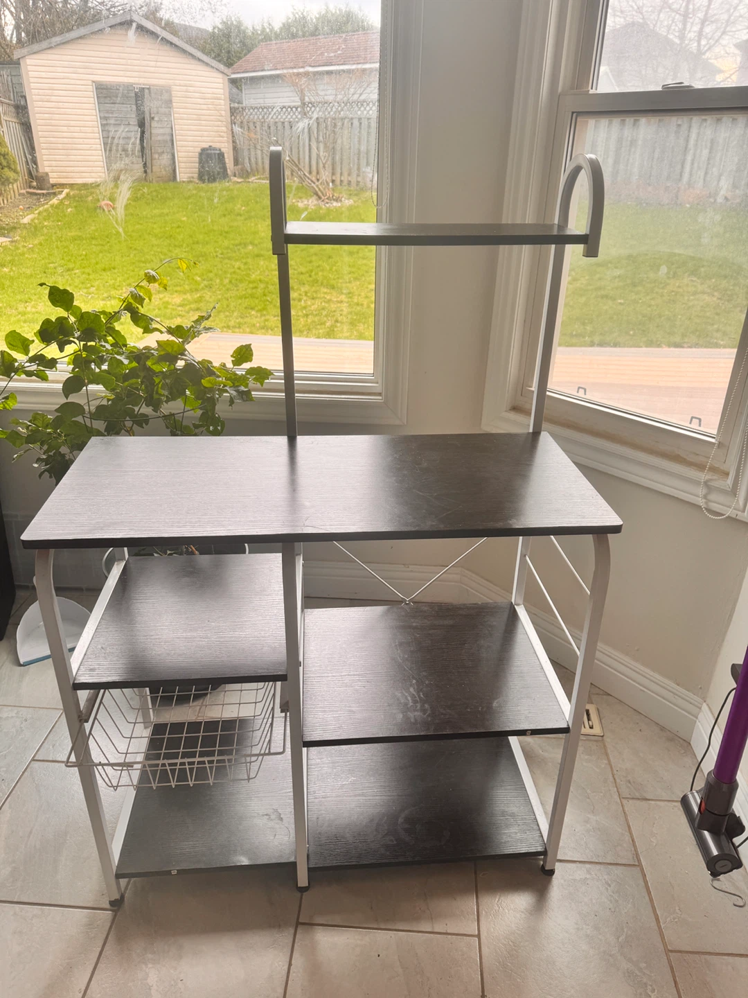 Multi-level Kitchen Baker's Rack with Wire Basket