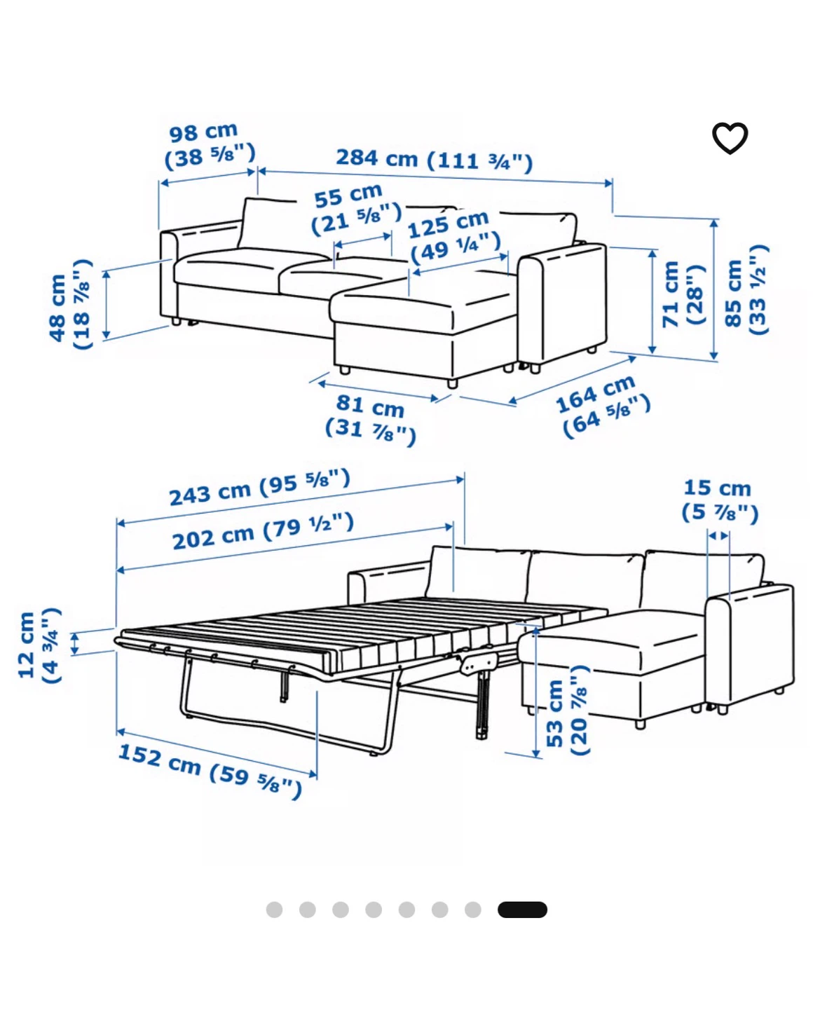 FINNALA 3-seat sofa-bed with chaise lounge, black - photo 3