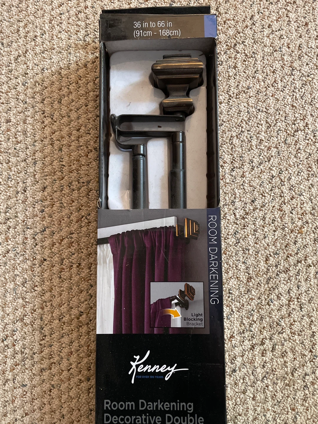 2 Kenney  Double Curtain Rod - 36-66 inch