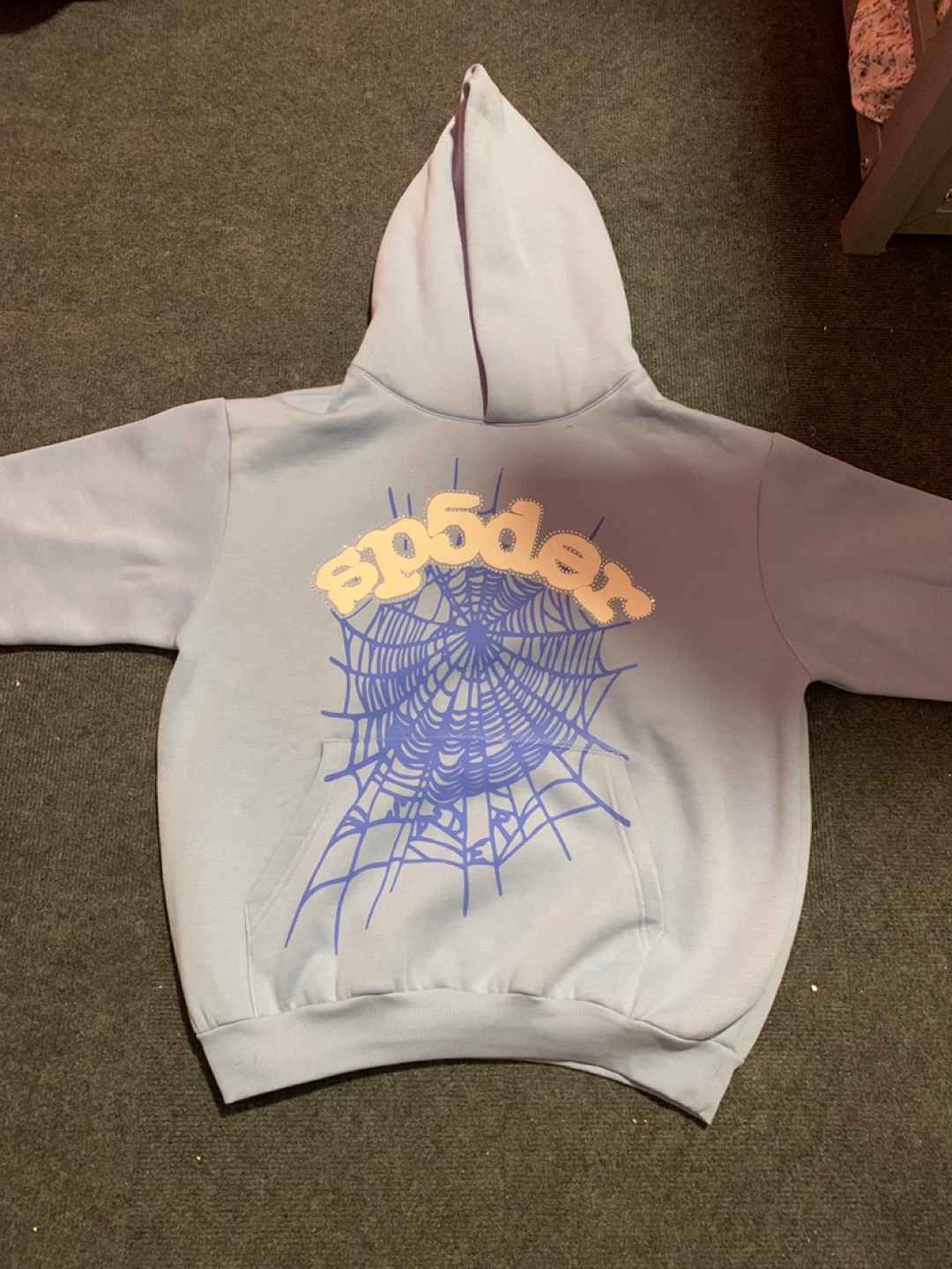 Sp5der Worldwide Web Hoodie Light Blue - photo 3