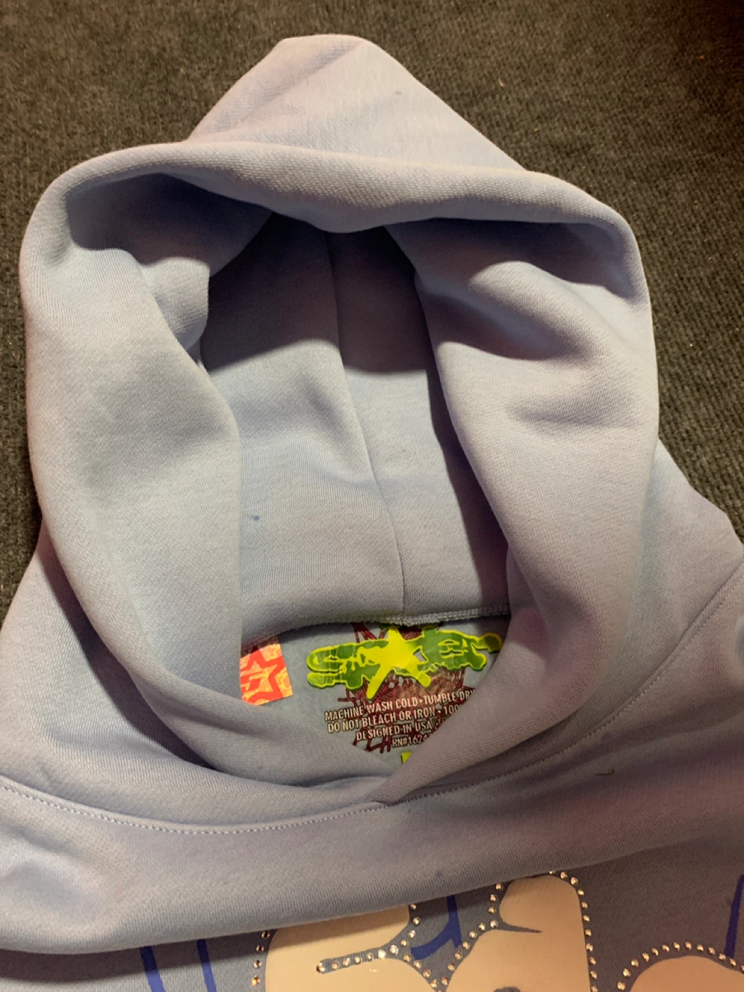 Sp5der Worldwide Web Hoodie Light Blue
