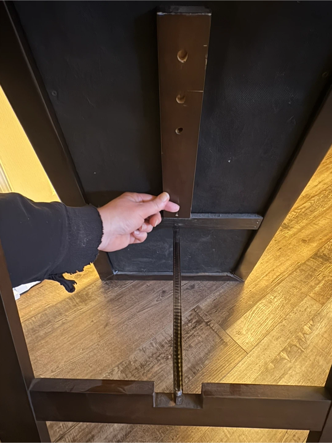 Black Floor Mirror with Stand - photo 3