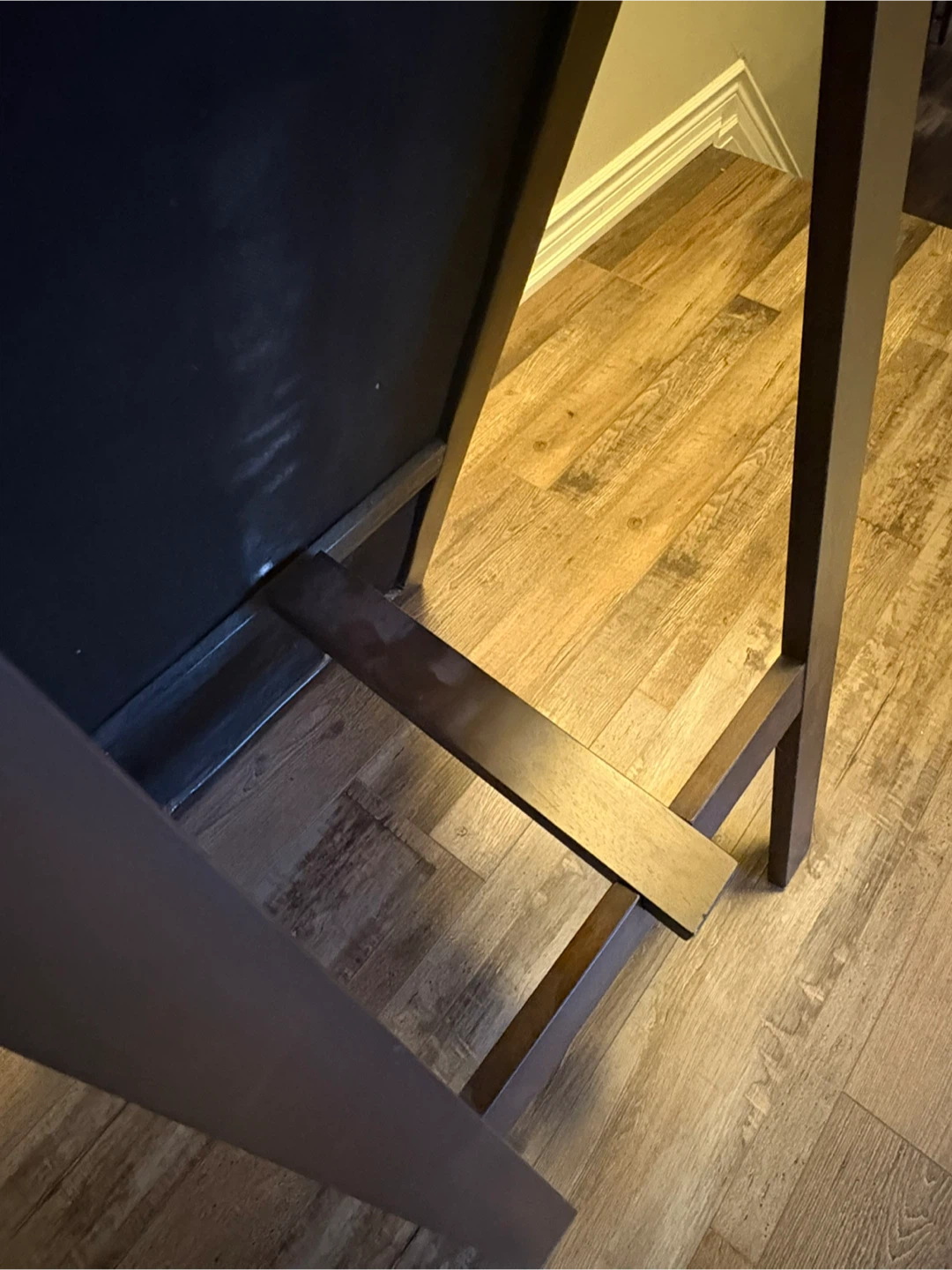 Black Floor Mirror with Stand - photo 2