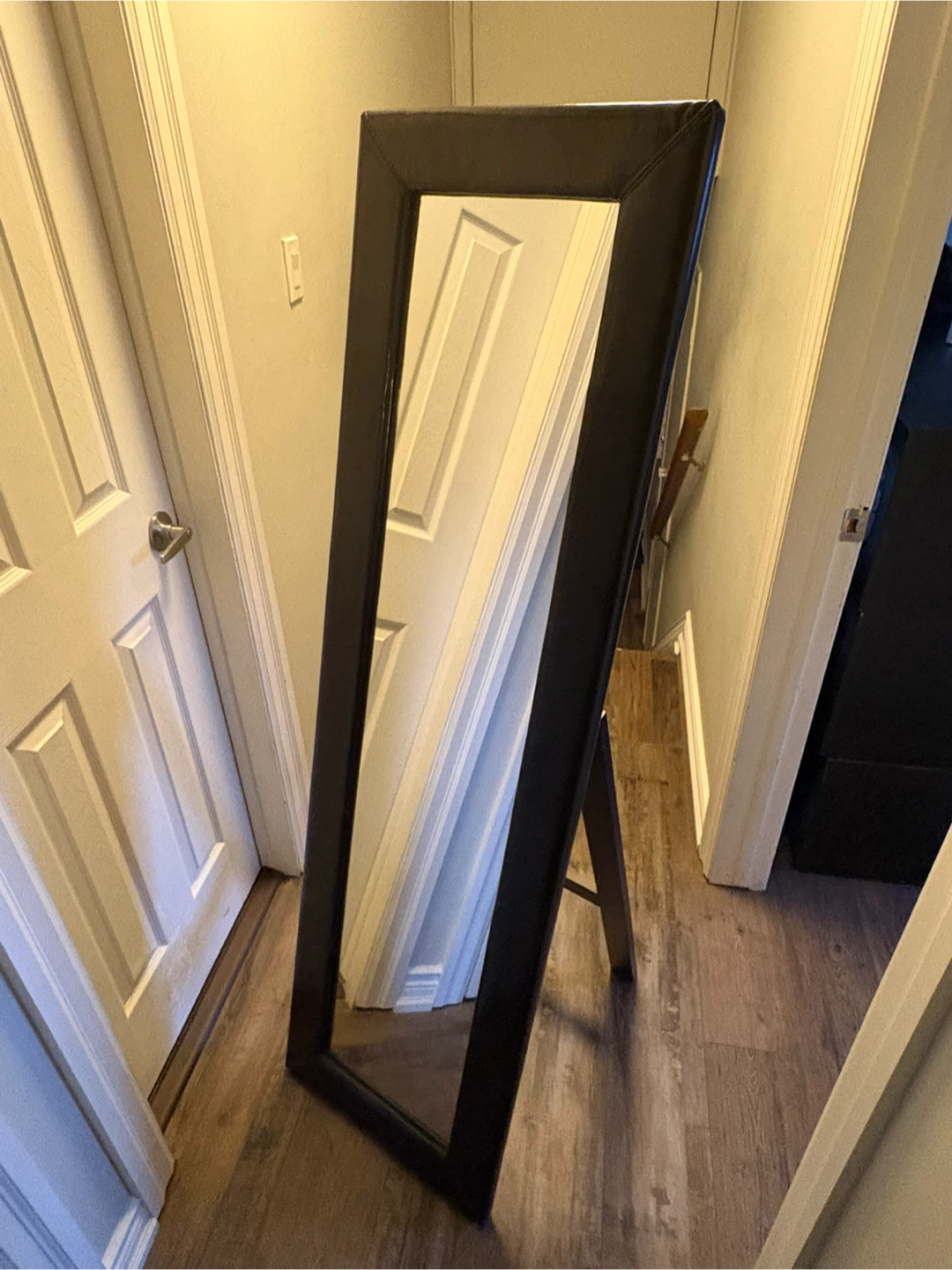 Black Floor Mirror with Stand - photo 4