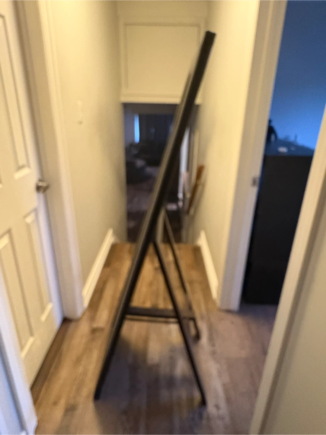 Black Floor Mirror with Stand