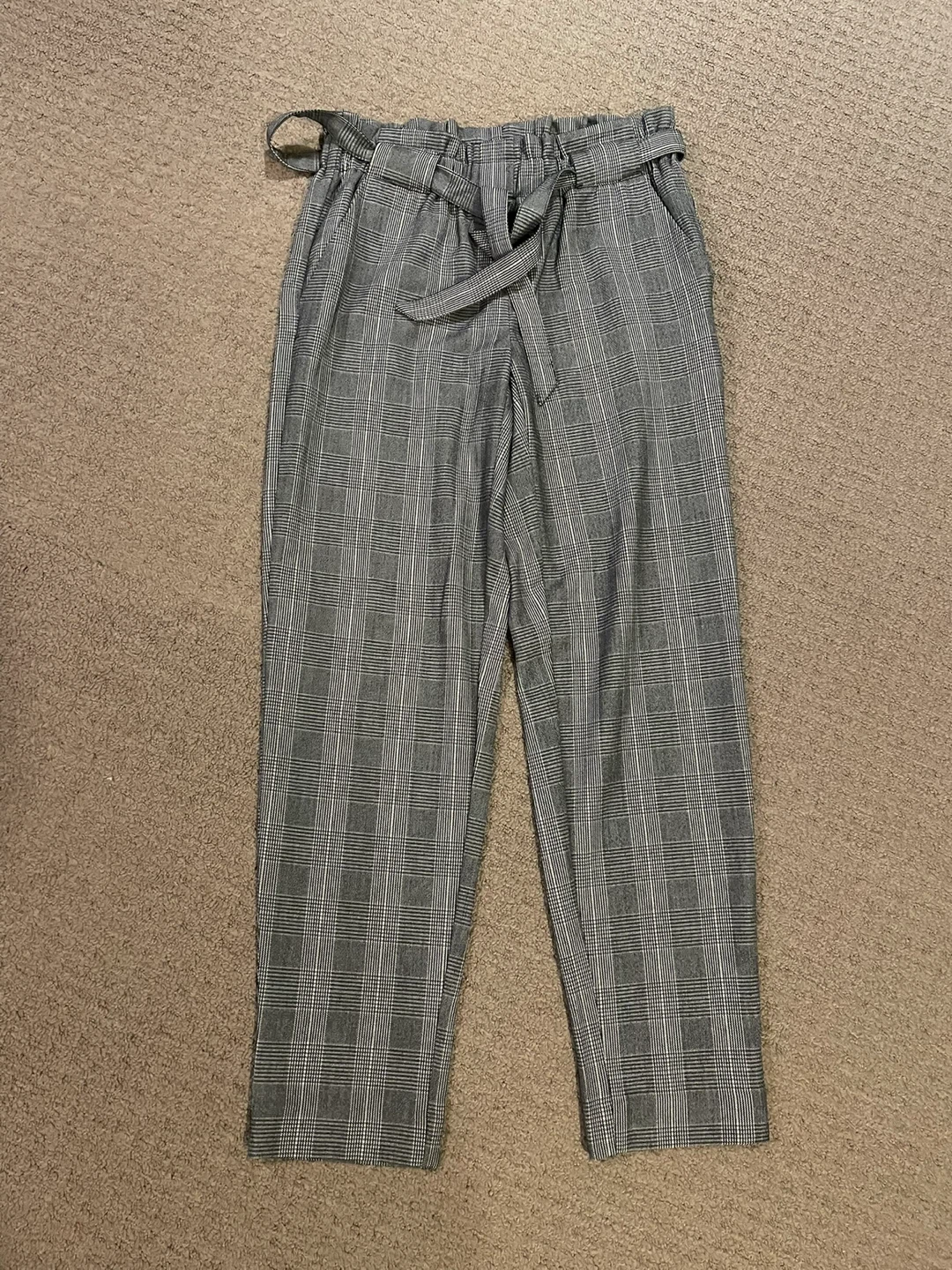 Plaid Paperbag Waist Pants